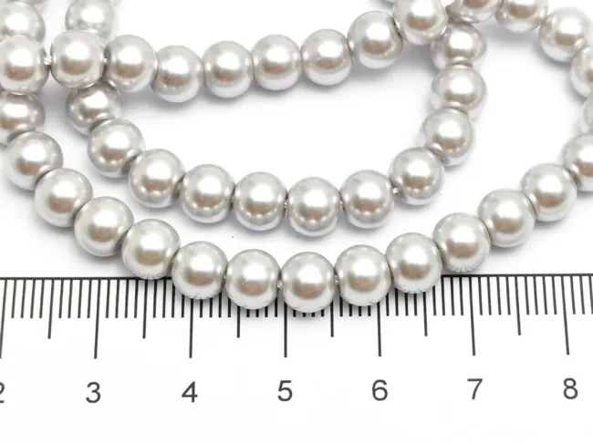 Perle de sticla calitate a 6mm gri deschis (sirag)