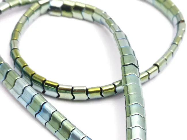 Sirag hematit ondulat 6x4mm iris verde