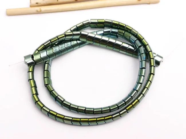 Sirag hematit ondulat 6x4mm iris verde