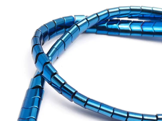 Sirag hematit ondulat 6x4mm albastru metalic