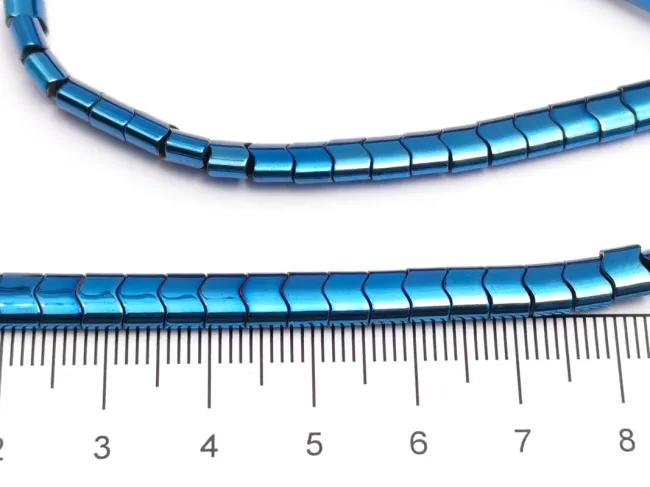 Sirag hematit ondulat 6x4mm albastru metalic
