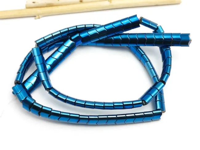 Sirag hematit ondulat 6x4mm albastru metalic