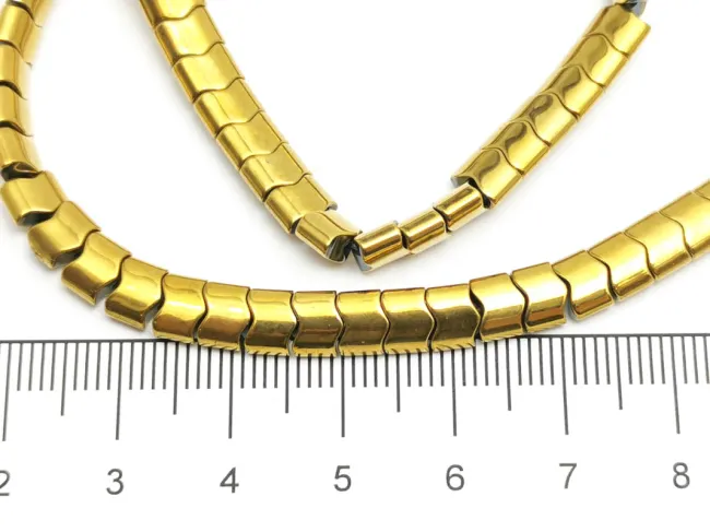 Sirag hematit ondulat 6x4mm auriu