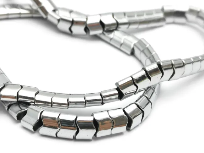 Sirag hematit ondulat 6x4mm argintiu