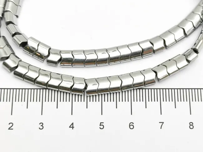Sirag hematit ondulat 6x4mm argintiu
