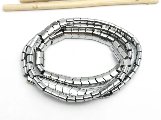 Sirag hematit ondulat 6x4mm argintiu