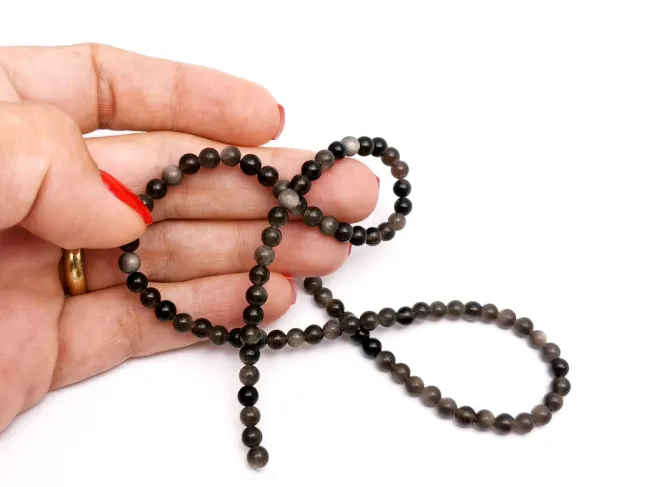 Sirag obsidian argintiu 4mm
