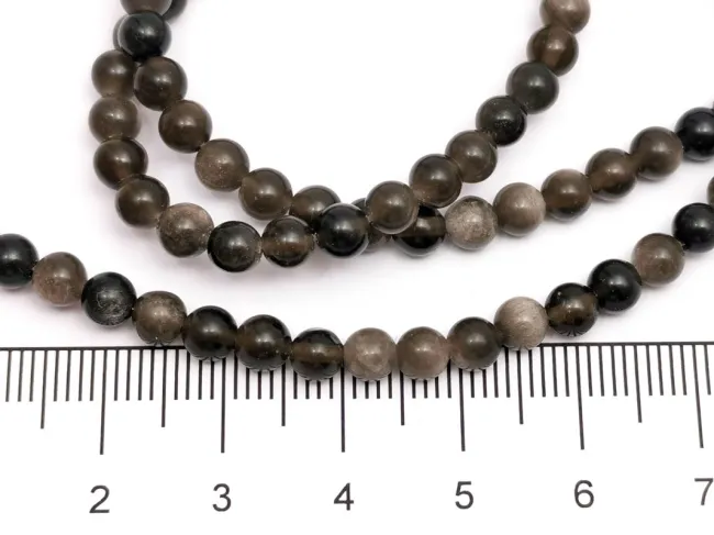 Sirag obsidian argintiu 4mm