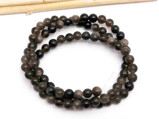 Sirag obsidian argintiu 4mm
