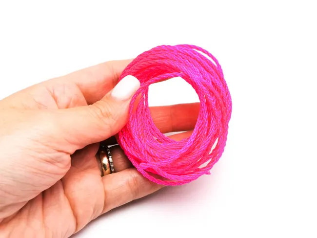 Snur nylon impletit grosime 2mm roz neon