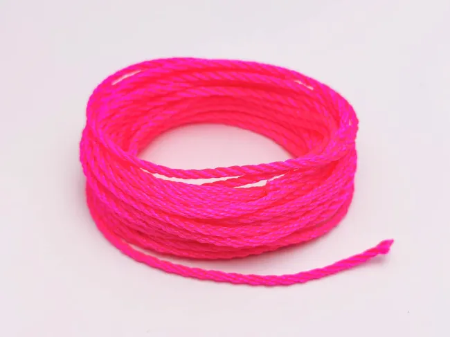 Snur nylon impletit grosime 2mm roz neon