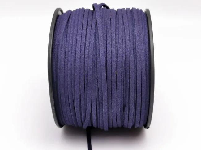 Snur suede imitatie piele intoarsa latime 3mm indigo (5metri)