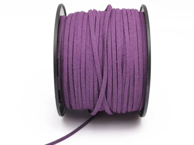 Snur suede imitatie piele intoarsa latime 3mm mov (5metri)