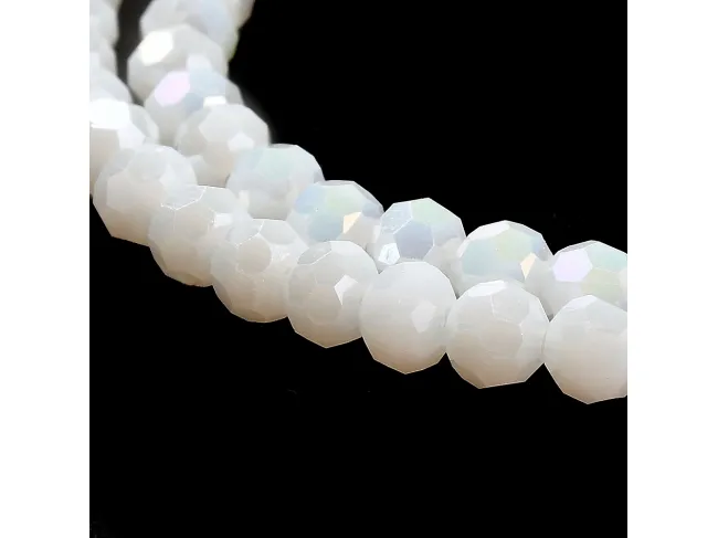 Margele cristal rotund fatetat 4mm alb opac AB (sirag)