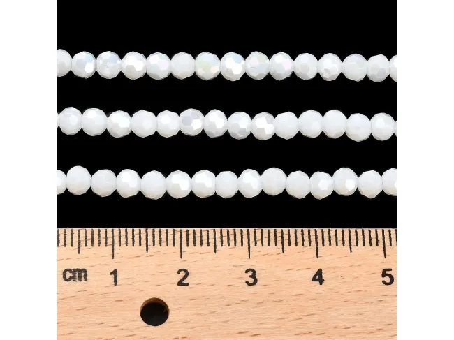 Margele cristal rotund fatetat 4mm alb opac AB (sirag)