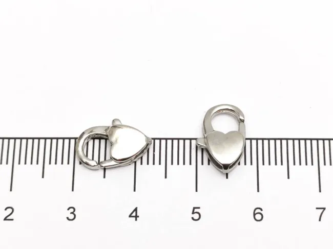 Inchizatoare carabina inima otel inoxidabil 316 hipoalergenic 12x7.5x3mm