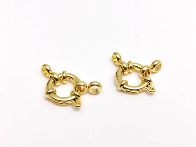 Inchizatoare otel inoxidabil rotunda 12x10mm placat cu aur 18K