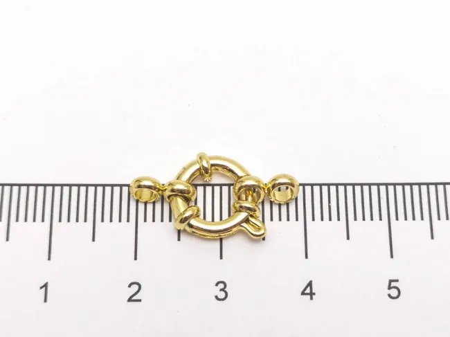 Inchizatoare otel inoxidabil rotunda 12x10mm placat cu aur 18K