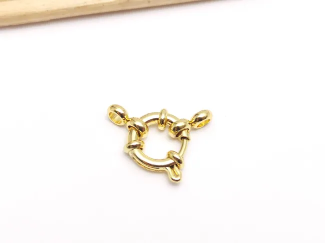 Inchizatoare otel inoxidabil rotunda 12x10mm placat cu aur 18K