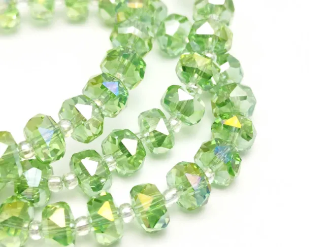 Margele cristal rondel fatetat 8x5mm verde AB (sirag)