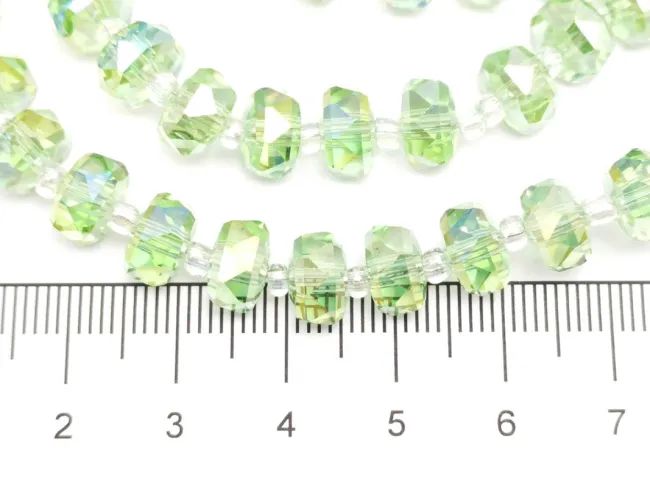 Margele cristal rondel fatetat 8x5mm verde AB (sirag)