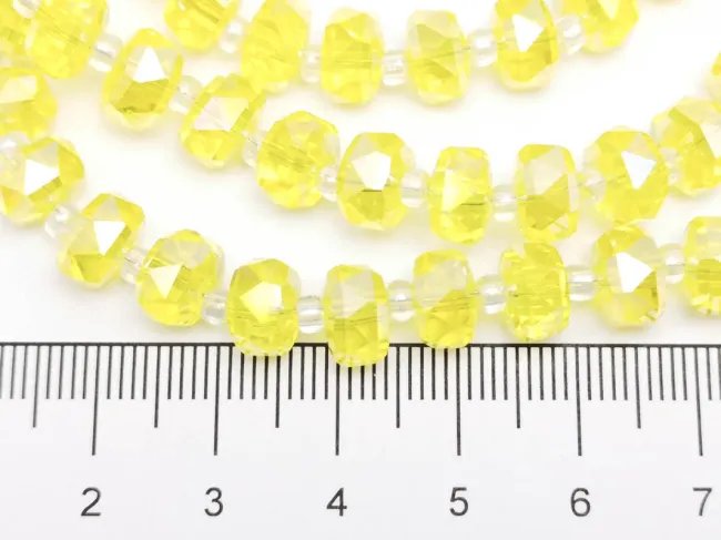 Margele cristal rondel fatetat 8x5mm galben AB (sirag)