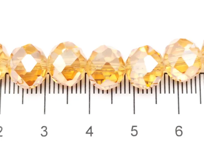 Margele cristal rondel fatetat 10x8mm auriu roscat lustered (sirag)