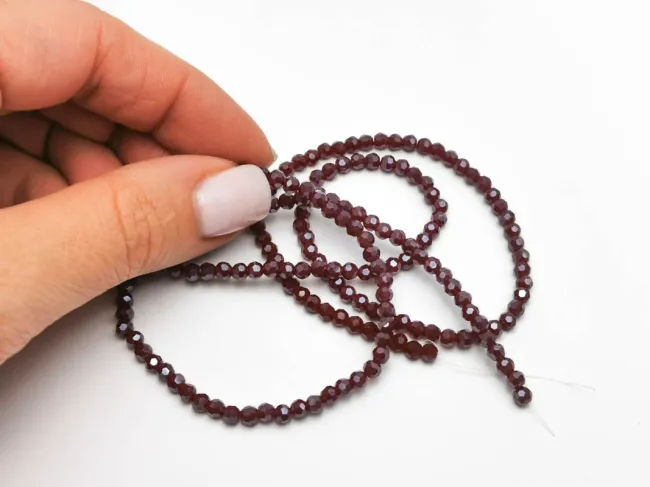 Margele cristal rotund fatetat 3~3.5mm burgundy opac lustered (sirag)