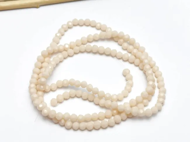 Margele cristal rotund fatetat 3~3.5mm crem opac (sirag)