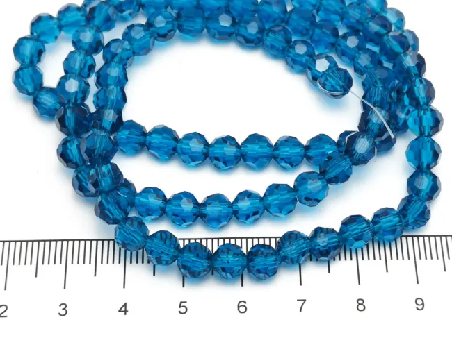 Margele cristal rotund fatetat 6mm marin (sirag)