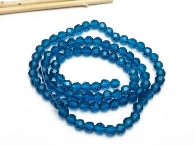 Margele cristal rotund fatetat 6mm marin (sirag)