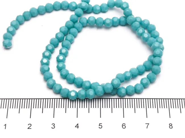Margele cristal rotund fatetat 4mm turcoaz opac (sirag)