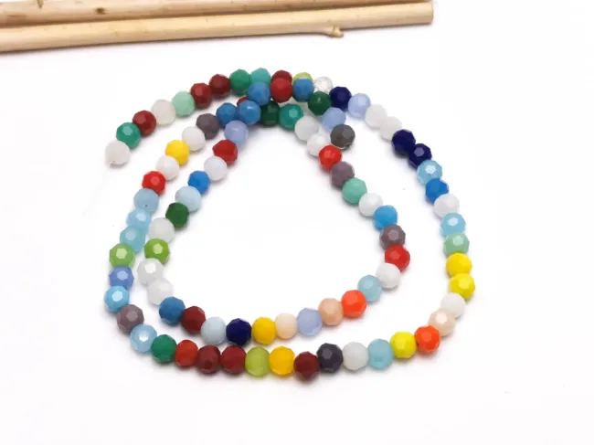 Margele cristal rotund fatetat 4mm multicolor opac (sirag)
