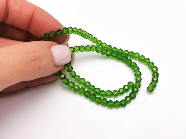 Margele cristal rotund fatetat 4mm verde (sirag)