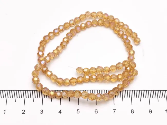 Margele cristal rotund fatetat 4mm auriu AB (sirag)