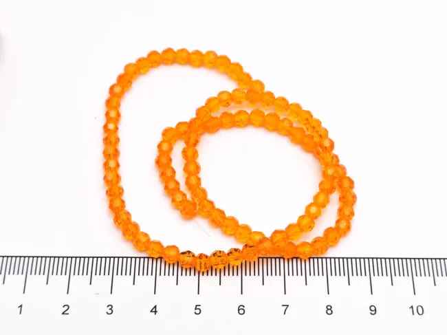 Margele cristal rotund fatetat 4mm portocaliu (sirag)