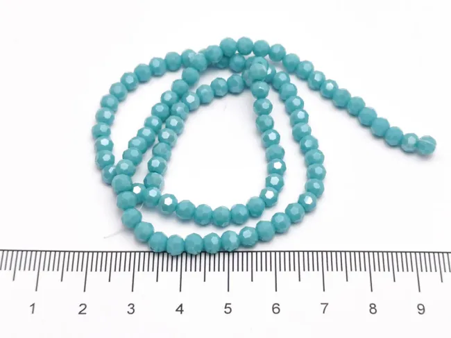 Margele cristal rotund fatetat 4mm turcoaz opac lustered (sirag)