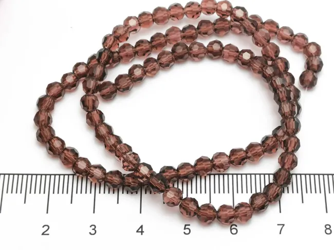 Margele cristal rotund fatetat 4mm mov visiniu (sirag)