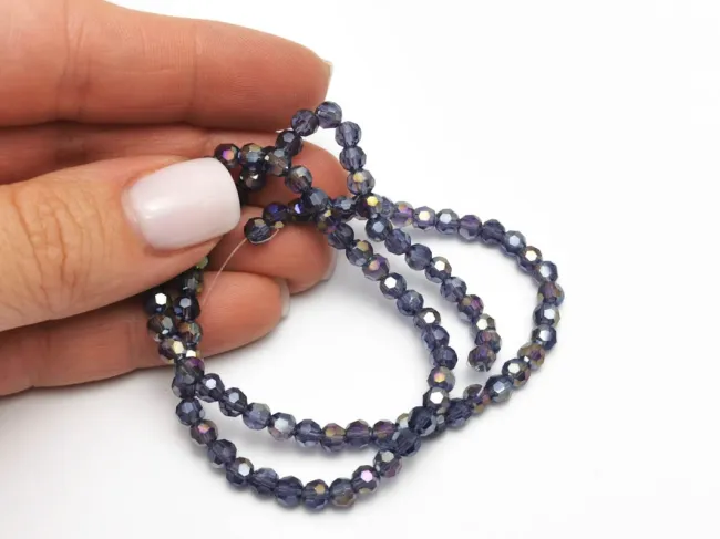 Margele cristal rotund fatetat 4mm indigo AB (sirag)