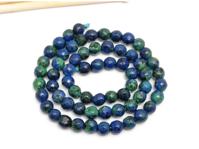 Sirag jad fatetat 6mm albastru verde