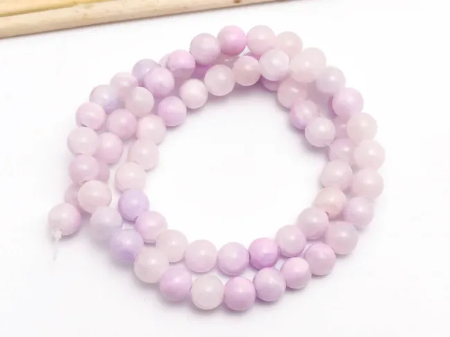 Sirag jad sfere 6mm roz lila pastel