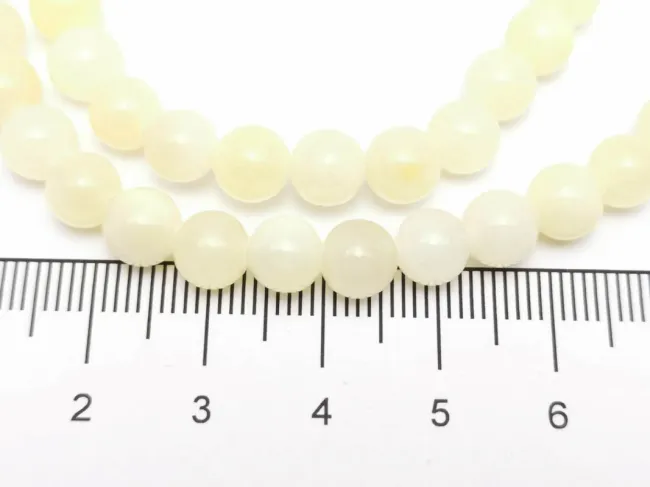 Sirag jad sfere 6mm galben pastel
