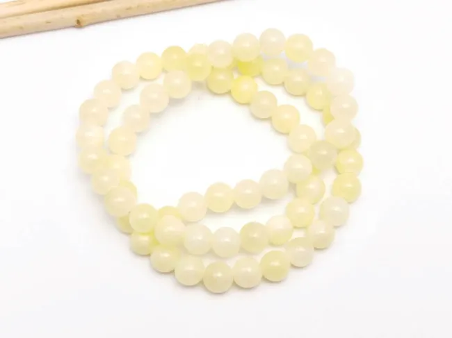 Sirag jad sfere 6mm galben pastel