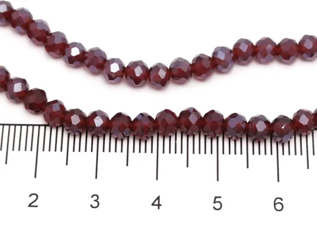 Margele cristal rondel fatetat 4x3mm burgundy luster (sirag)