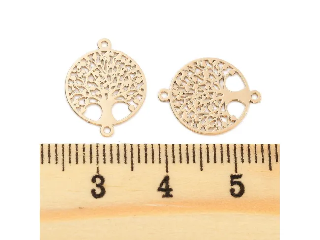 Link filigran copacul vietii auriu 15x12mm