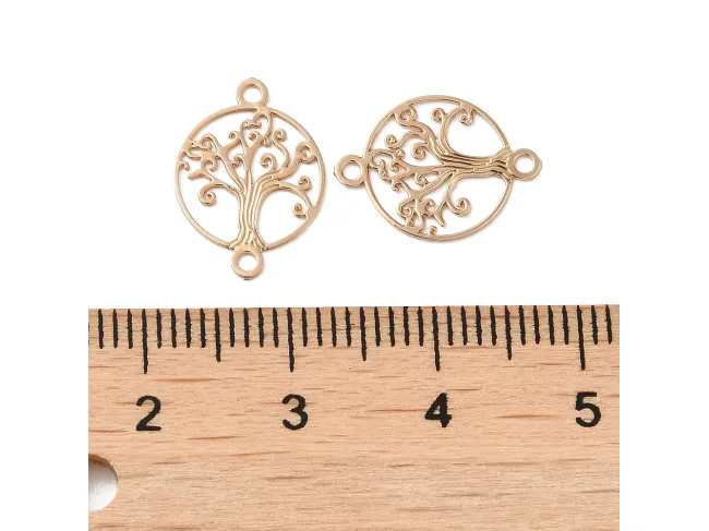Link filigran copacul vietii auriu 15x12mm