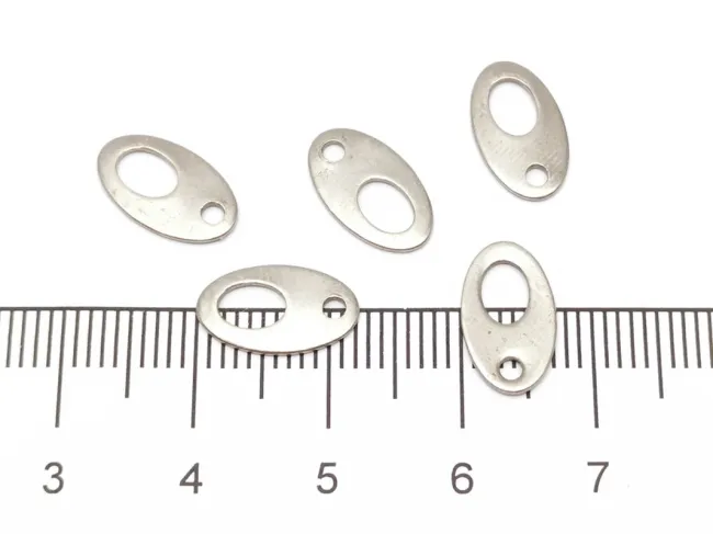 Terminatie lant otel inoxidabil 12x7x0.8mm (1buc)
