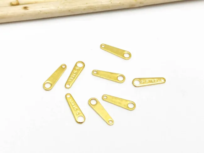 Terminatie lant otel inoxidabil 304 auriu 10x3x0.6mm (1buc)