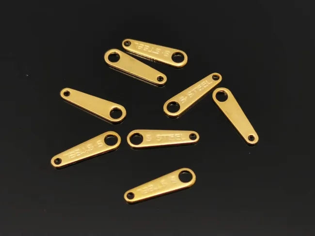 Terminatie lant otel inoxidabil 304 auriu 10x3x0.6mm (1buc)