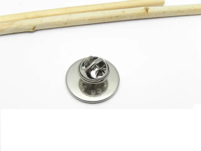 Baza rever/brosa otel inoxidabil cu pin si fluturas, platou 16mm